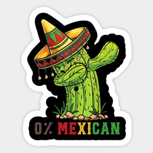 0% Mexican With Sombrero And Mustache For Cinco de Mayo Sticker